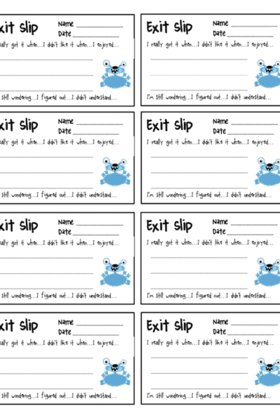 Exit slip assessment printable for the classroom. #exitslips #elementaryeducation