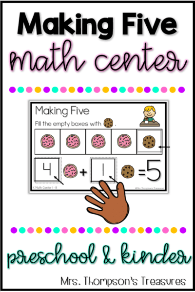 Engaging math center for pre-k and kindergarten. #math #kindergarten