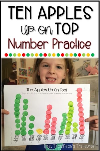 Fun number practice activities using Ten Apples up on Top