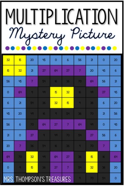 Free multiplication mystery picture for Halloween.