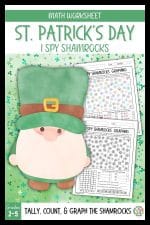I Spy Shamrocks Printable Graphing Worksheet for St. Patrick’s Day