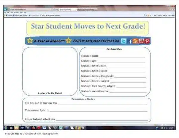 End of Year Handout and Gift Tag