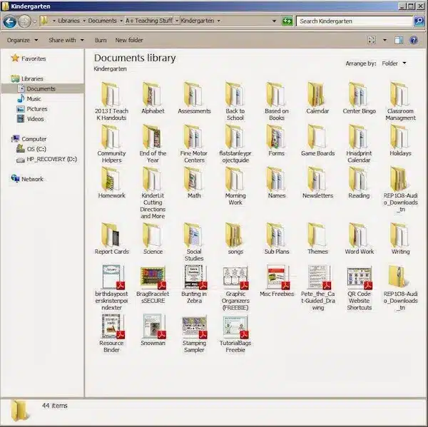 Organize Your Teacher Computer Files