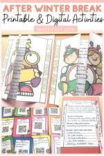 After Winter Break Activities Elementary School Free