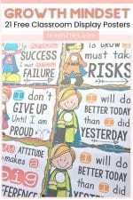 Free Growth Mindset Posters for Elementary Students