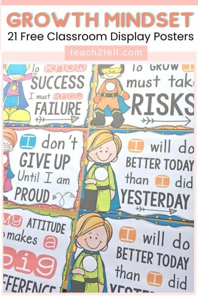 Free Growth Mindset Posters for Elementary Students