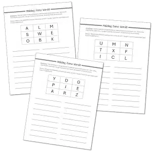 Making Some Words Worksheet for Early Finishers