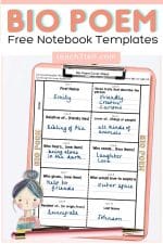 National Poetry Month Bio Poem Free Templates