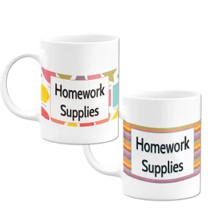 Homework Supplies Cup Labels