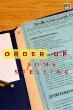 Spelling Homework Menu for Kids