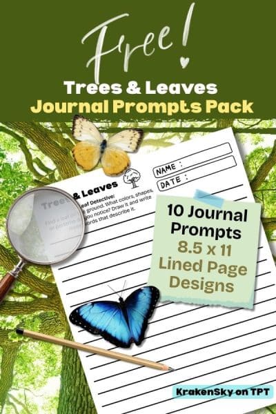 Each page includes a kid-friendly prompt, space for drawing, and wide handwriting lines, making it ideal for K–5 classrooms, homeschool, forest schools, and after-school nature clubs.
