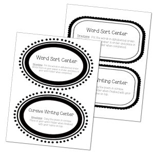 Pocket Chart Headers