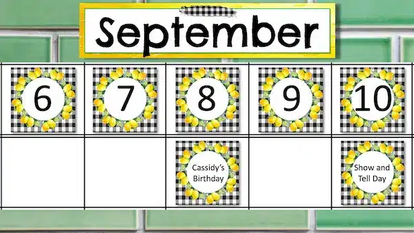 Lateral Calendar Pieces
