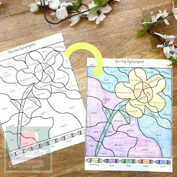 Spring Synonyms Worksheets