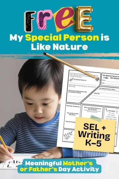 A meaningful SEL writing activity for kids to reflect on someone special. Perfect for Mother’s Day, Father’s Day, and classroom use (K–5).