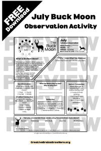 Free July Buck Moon Observation Activity: Explore Astronomy and Nature with Kids
